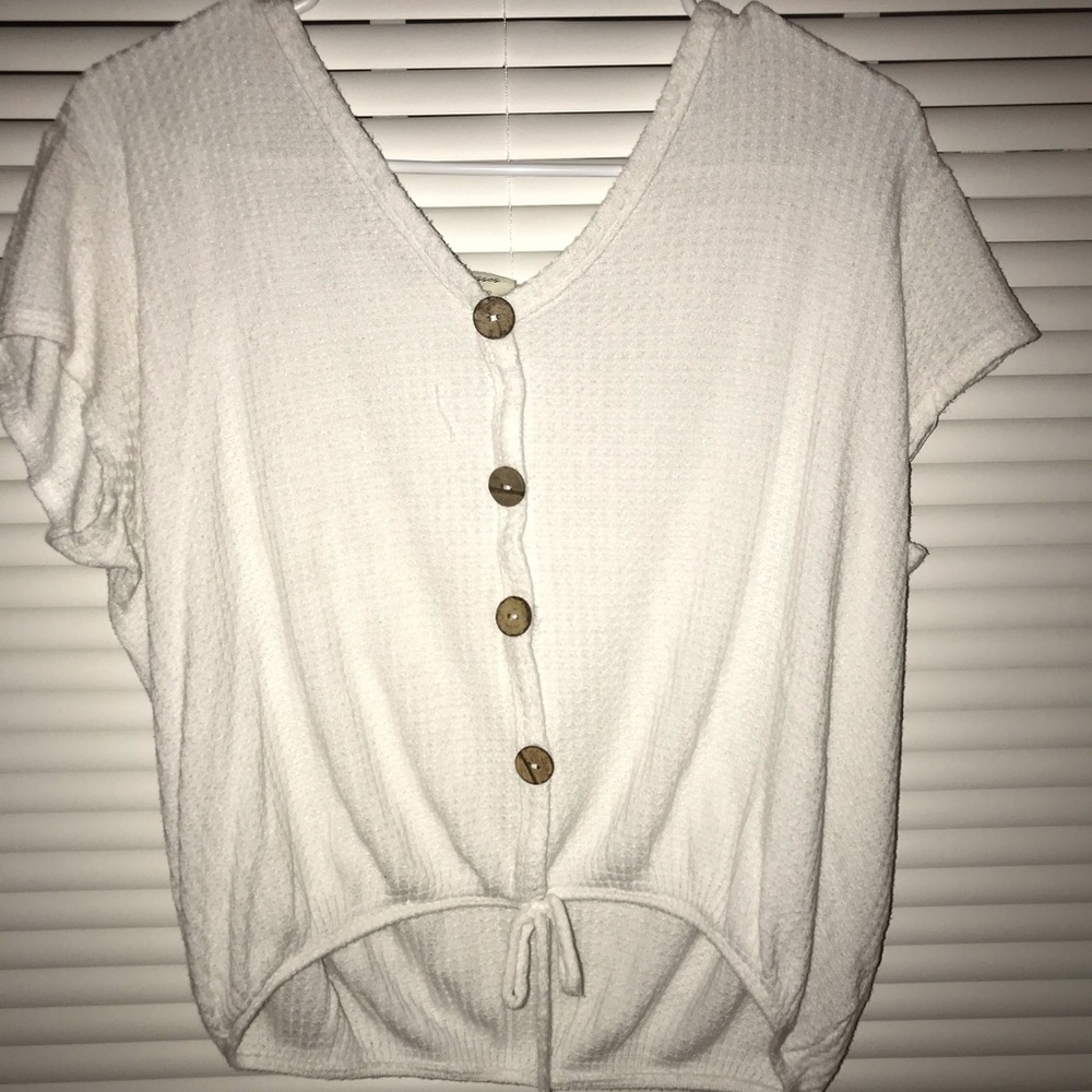 Free kisses white button up blouse